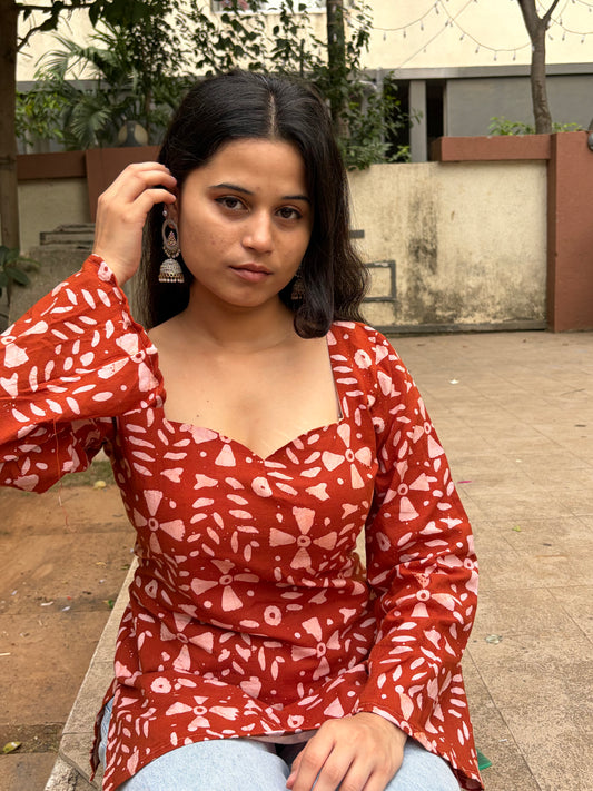 Kalindi Sleeved Corset Kurti