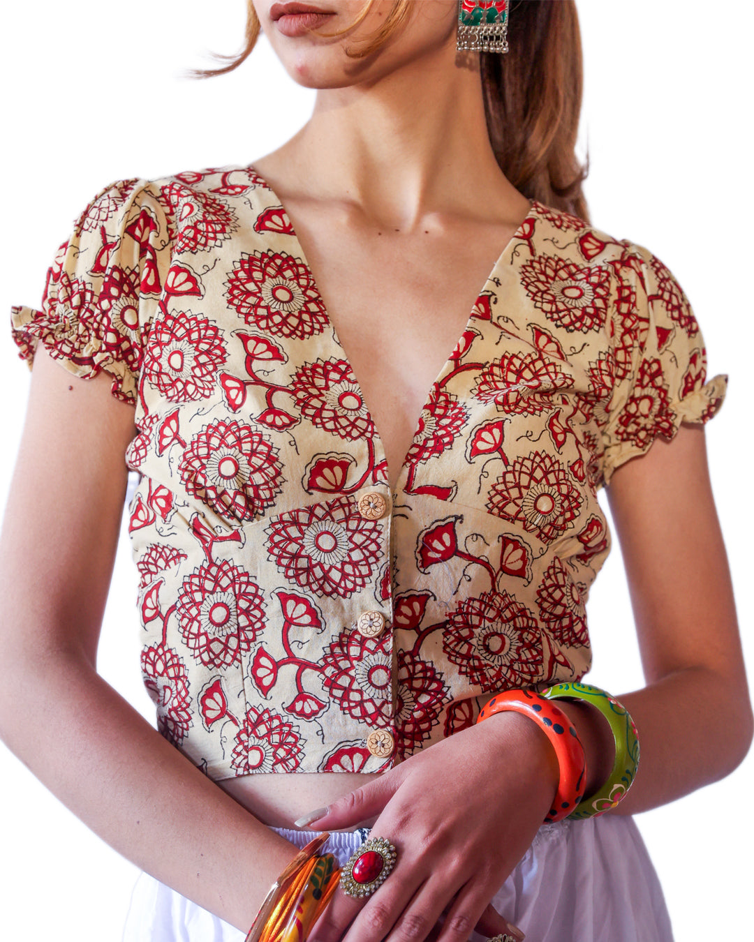 Avni Button-Front Top