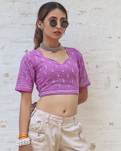 Raavi Pink Scallop Blouse