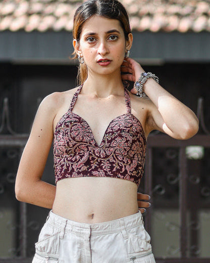 Noura Kalamkari Bralette Top
