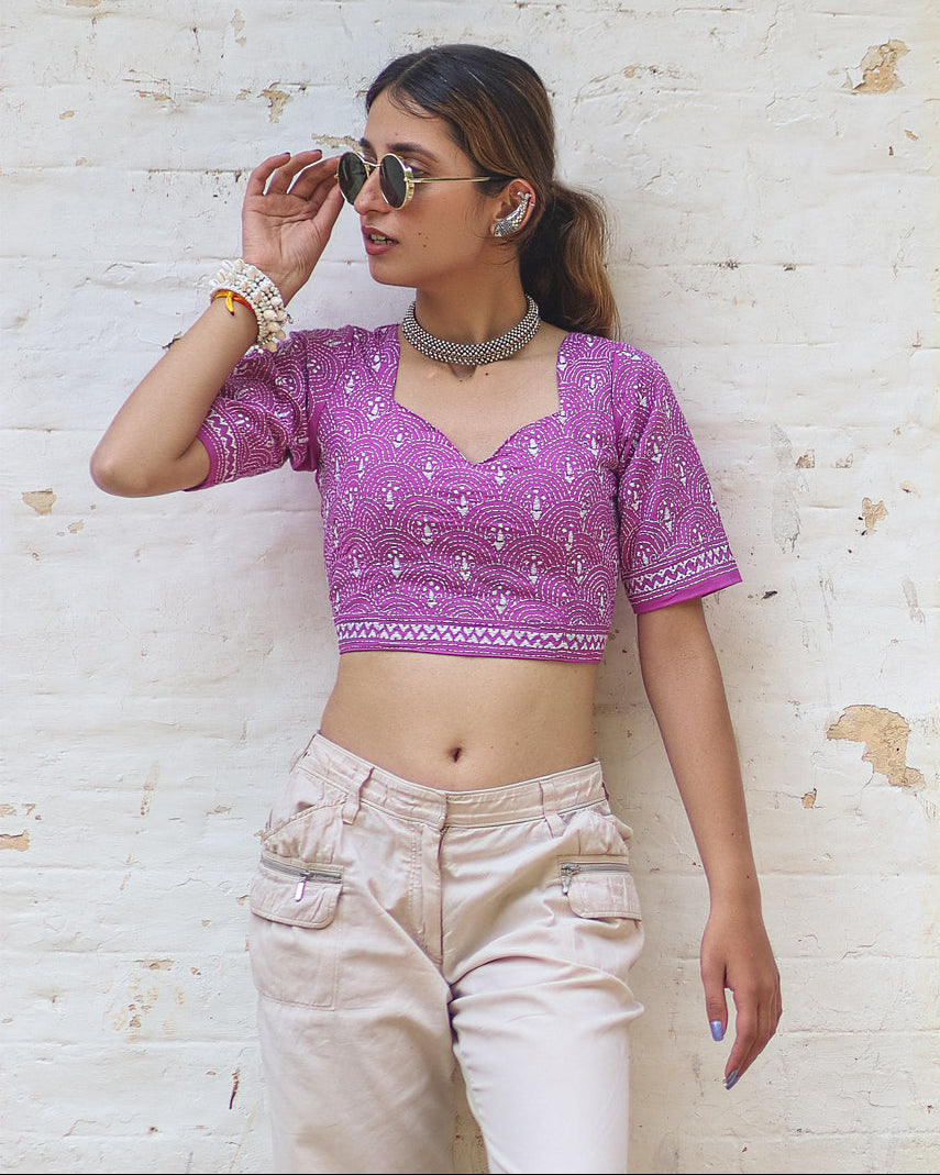 Raavi Pink Scallop Blouse