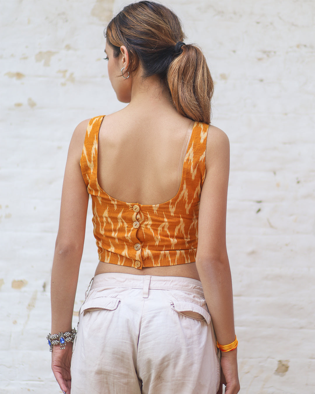 Svara Ikat Weave Top