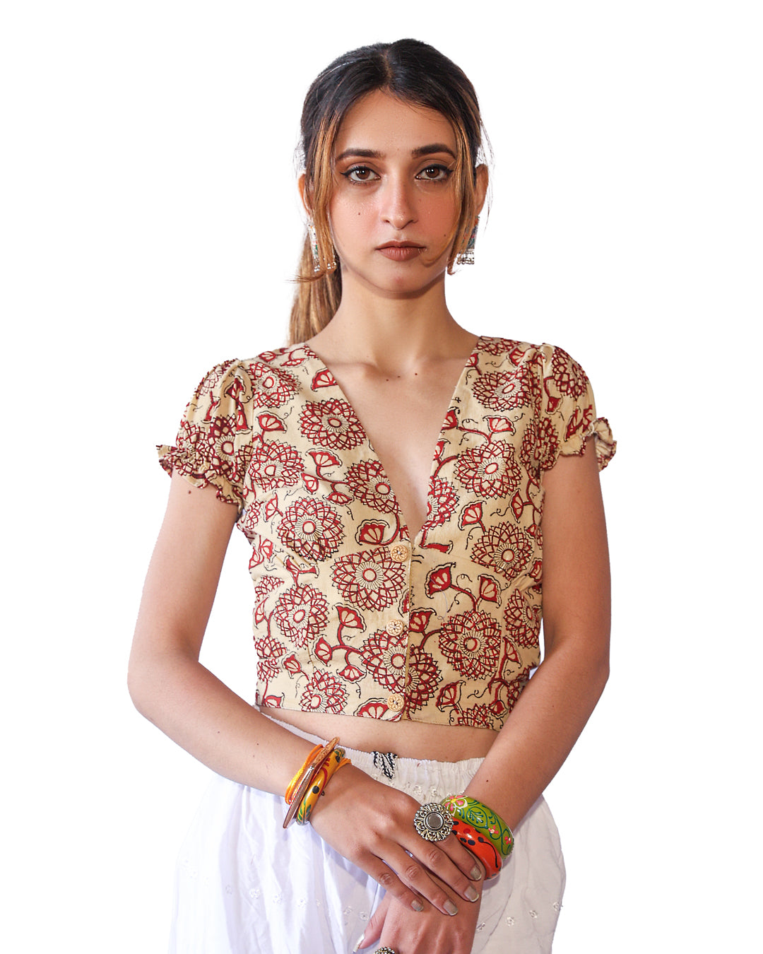 Avni Button-Front Top