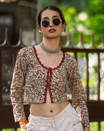 Paisley Tie-Front Top