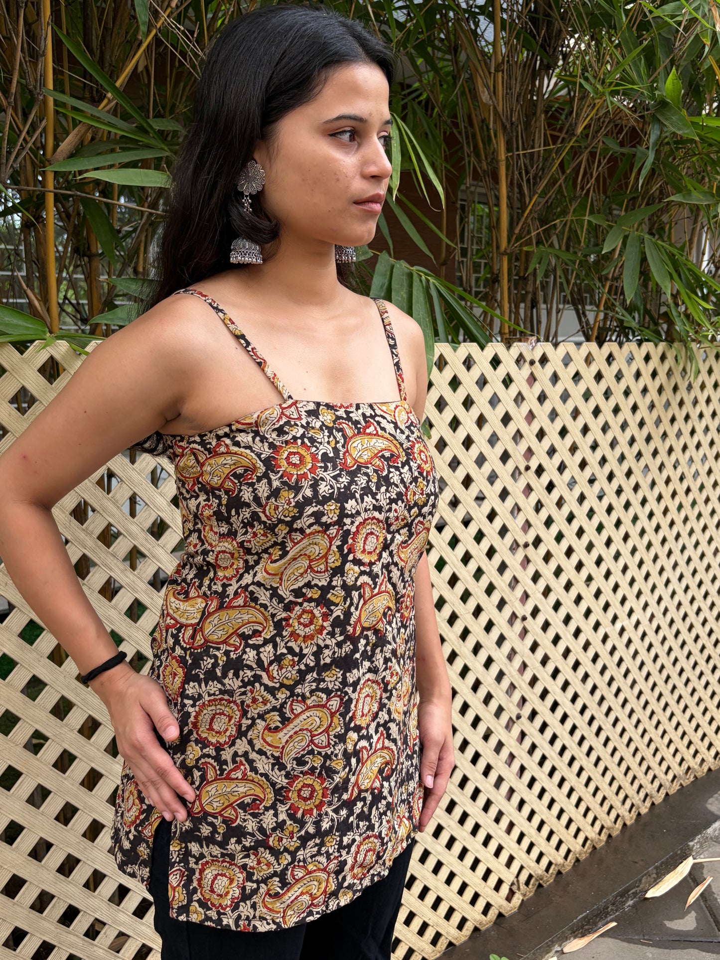Kala Khatta Noddle Strap Corset Kurti