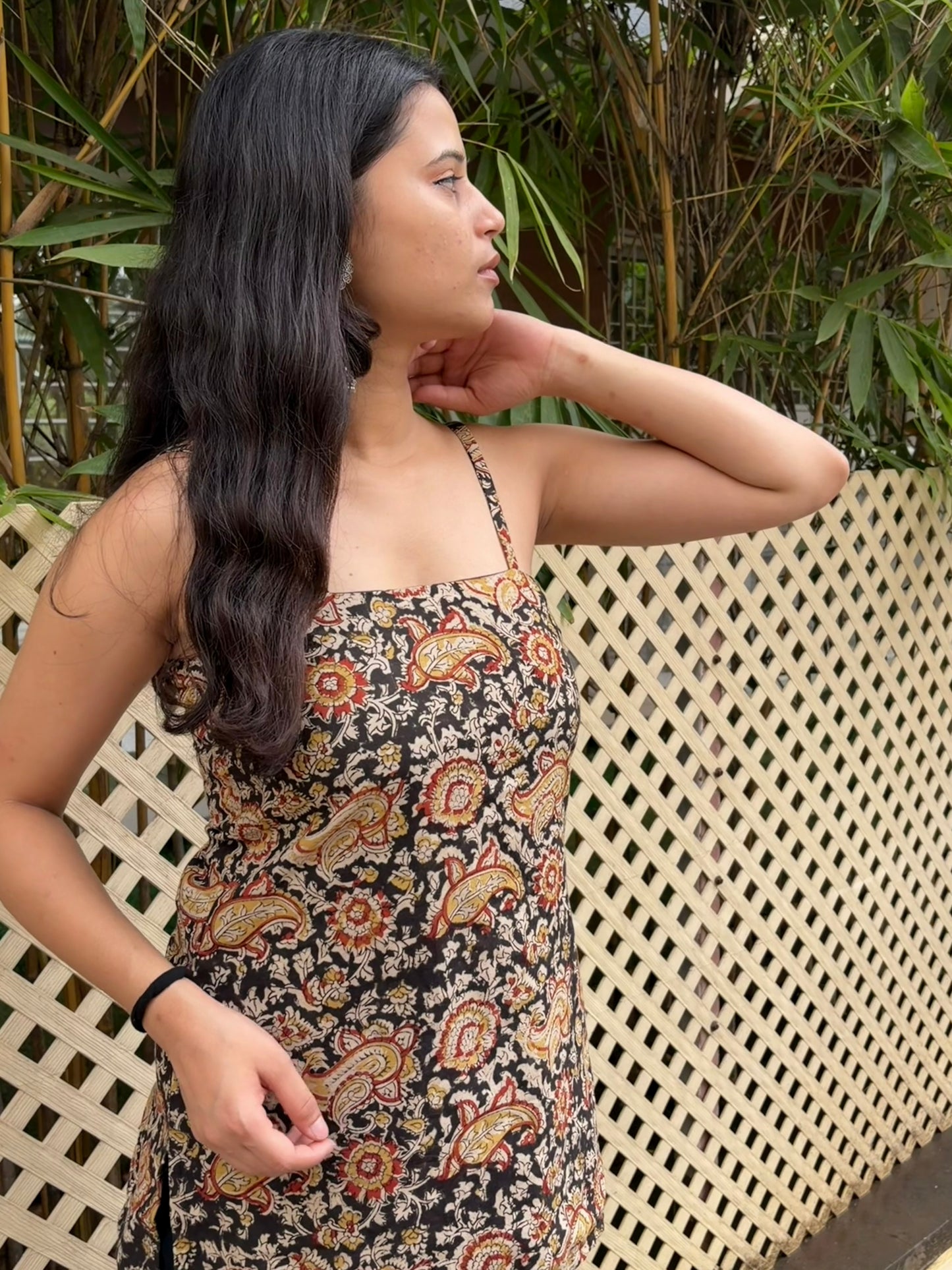 Kala Khatta Noddle Strap Corset Kurti