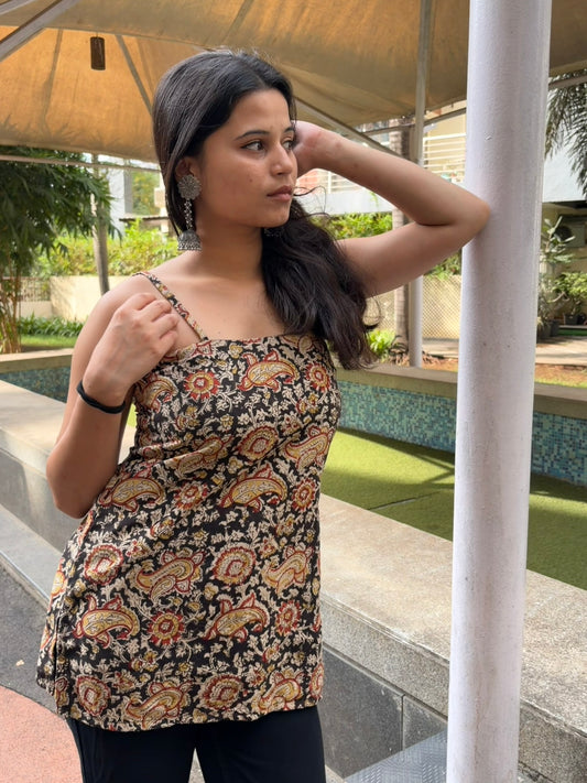 Kala Khatta Noddle Strap Corset Kurti