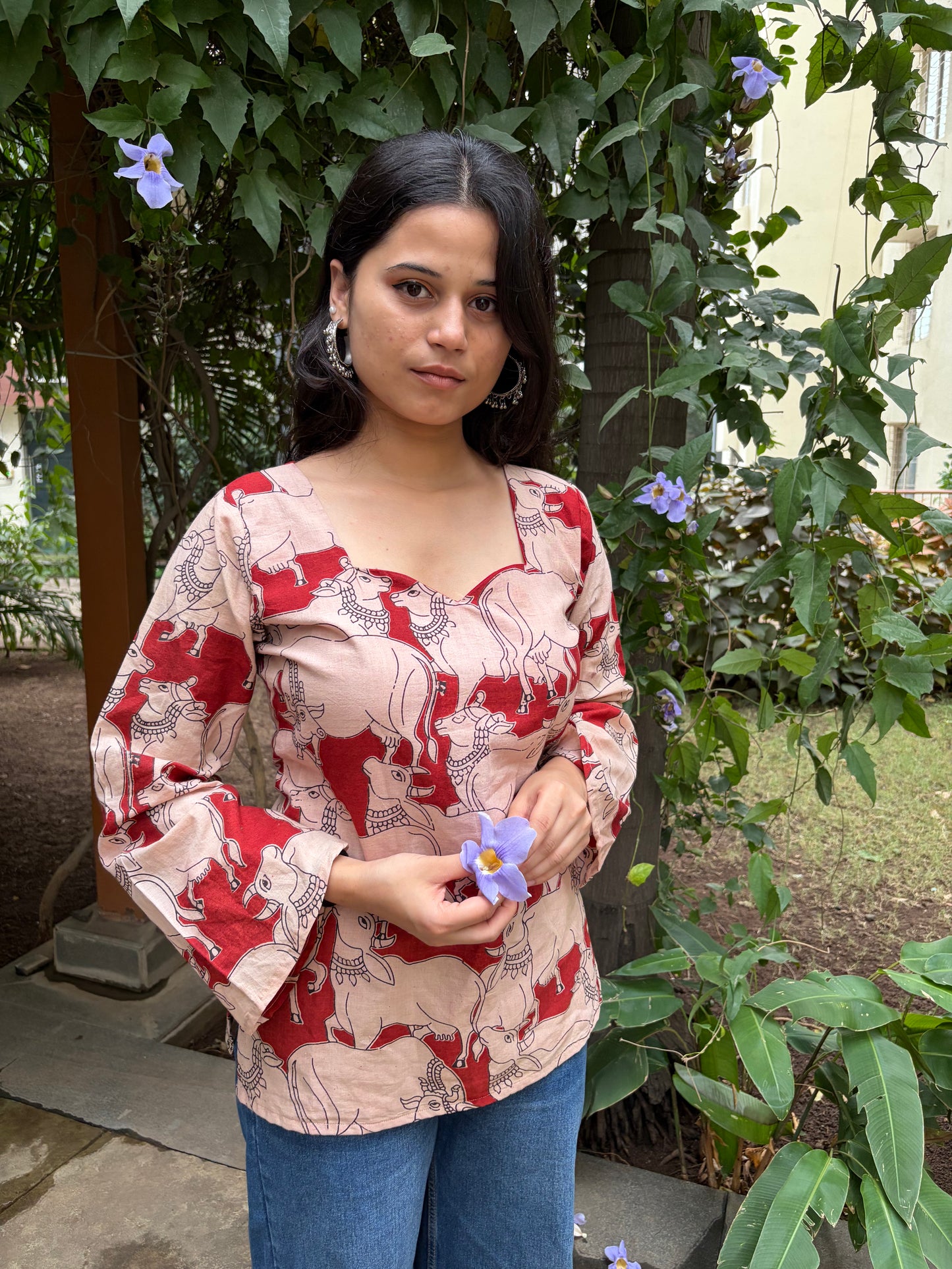 Zauhar Animal Print Sleeved Corset Kurti