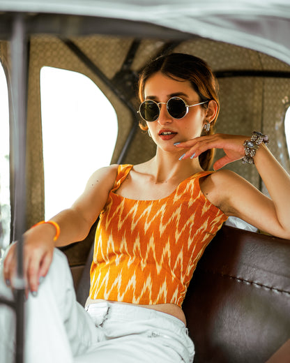 Svara Ikat Weave Top