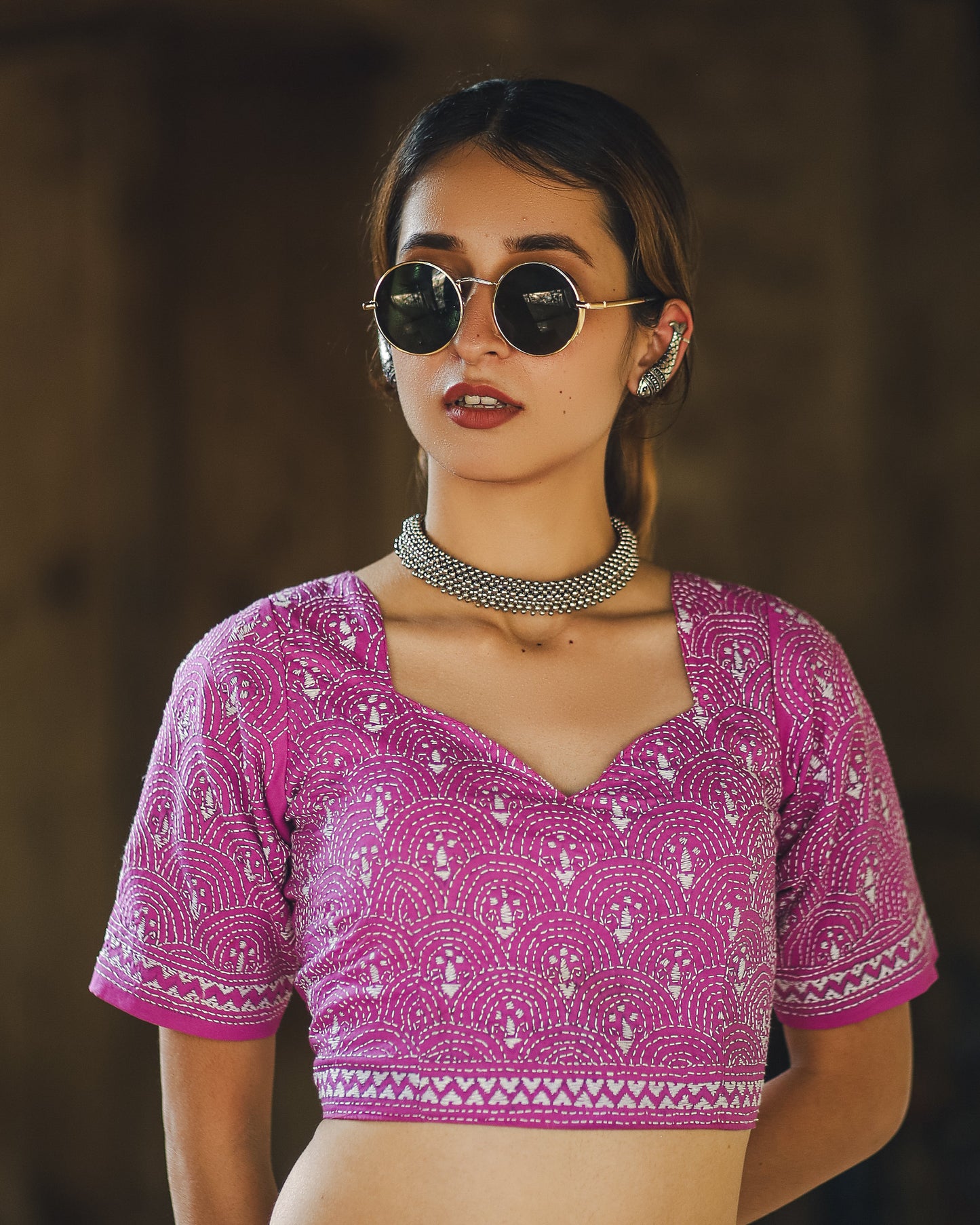 Raavi Pink Scallop Blouse